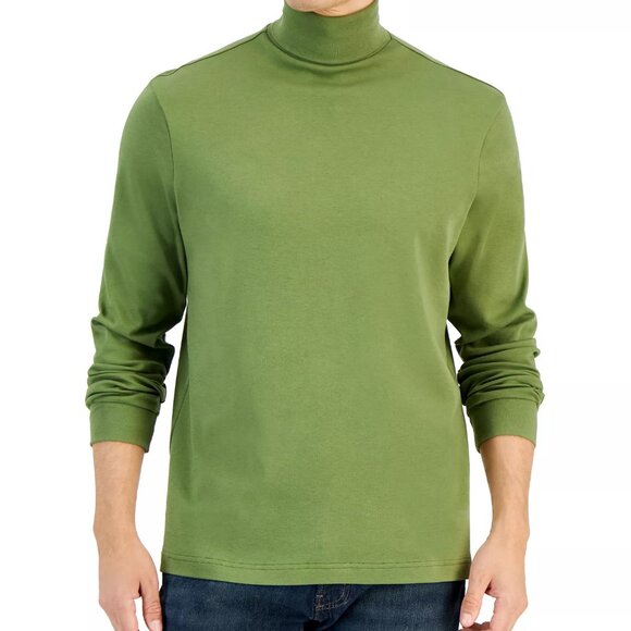 Club Room Men's Large Mock Turtleneck Lt Green Long Sleeve Shirt-New with Tags - Picture 1 of 6